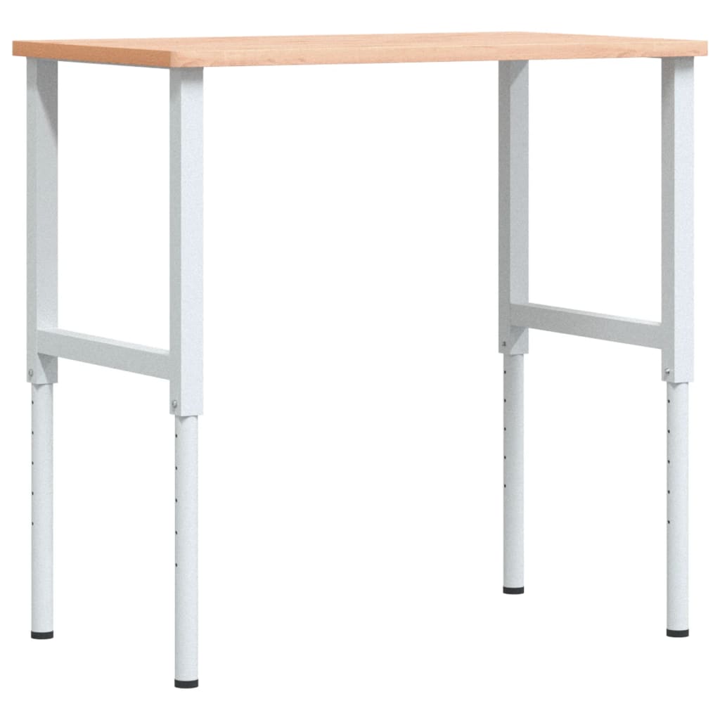 vidaXL Werkbank rechthoekig 100x60x(71,5-98) cm massief beukenhout