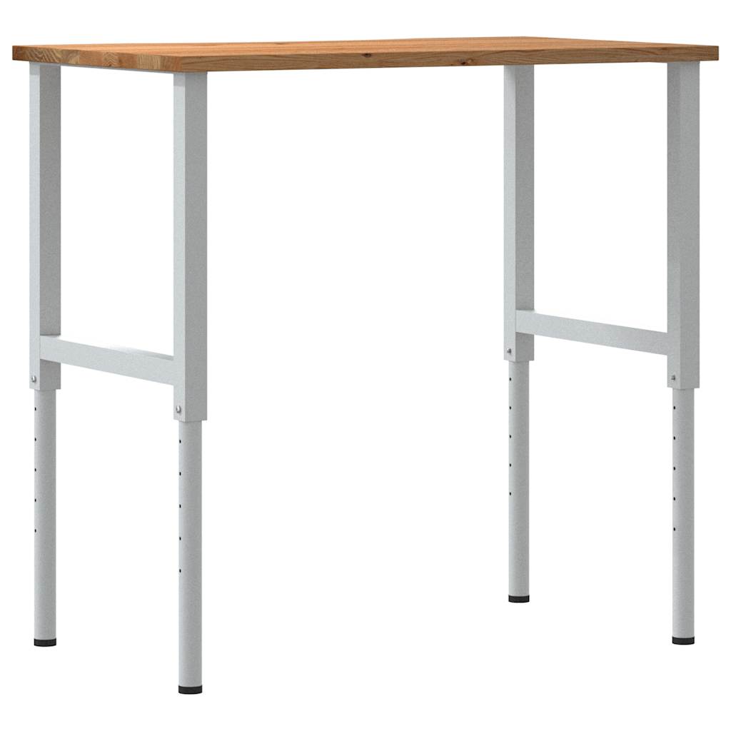 vidaXL Werkbank 80x60x(71,5-98) cm massief eikenhout