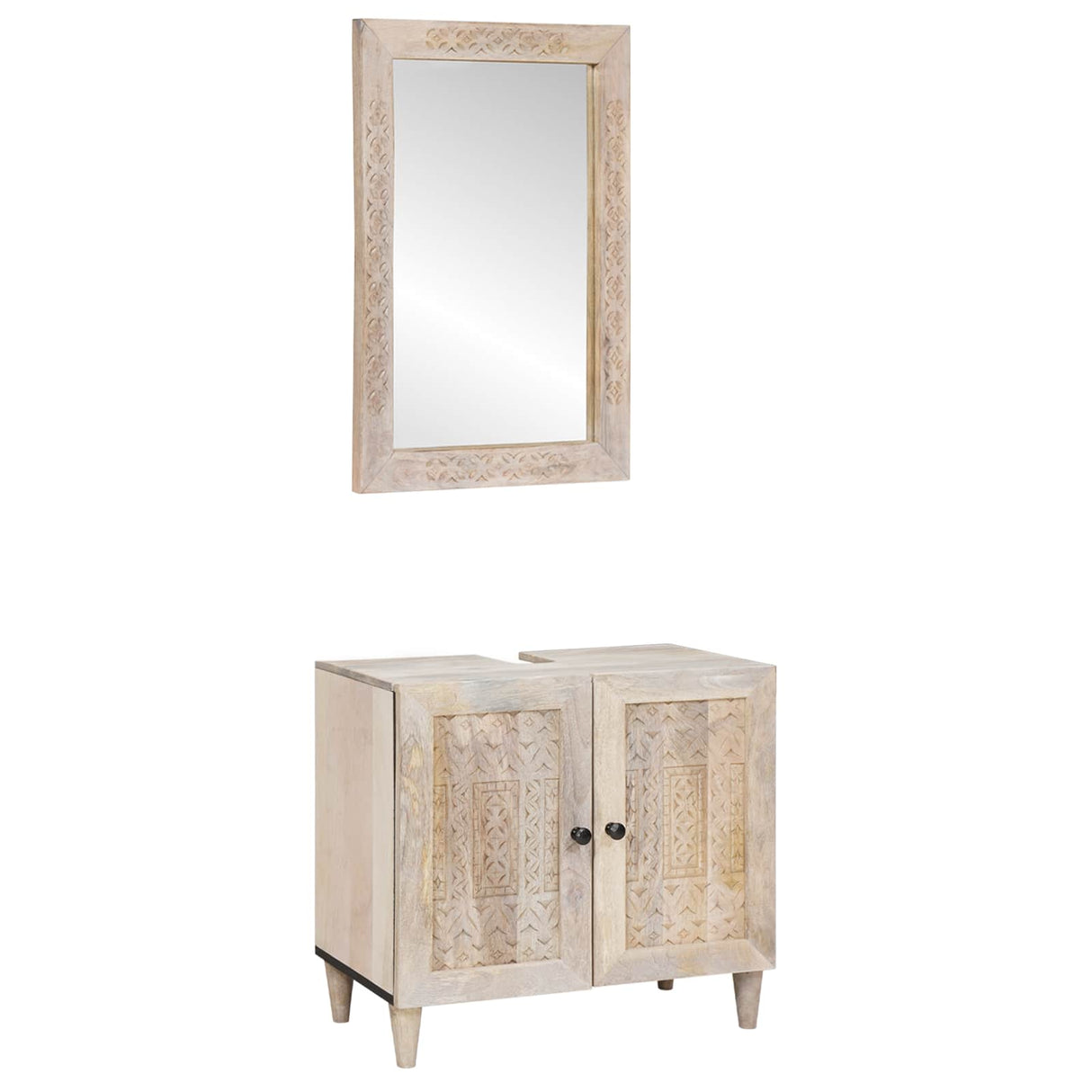 vidaXL Badkamermeubel Set met plank 2 pcs Bruin Bewerkt hout