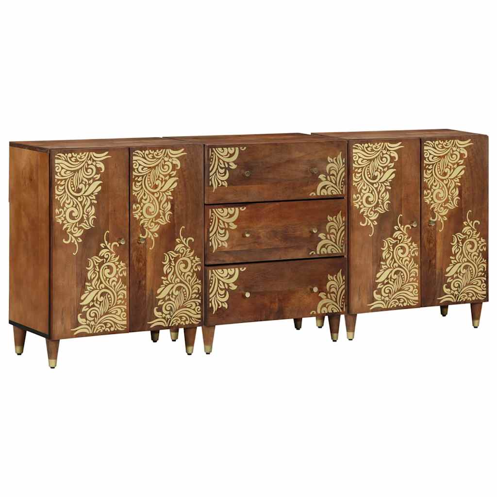 vidaXL Ensemble de Badkamerkast 3 pcs Bruin et Goud 180 x 33 x 75 cm