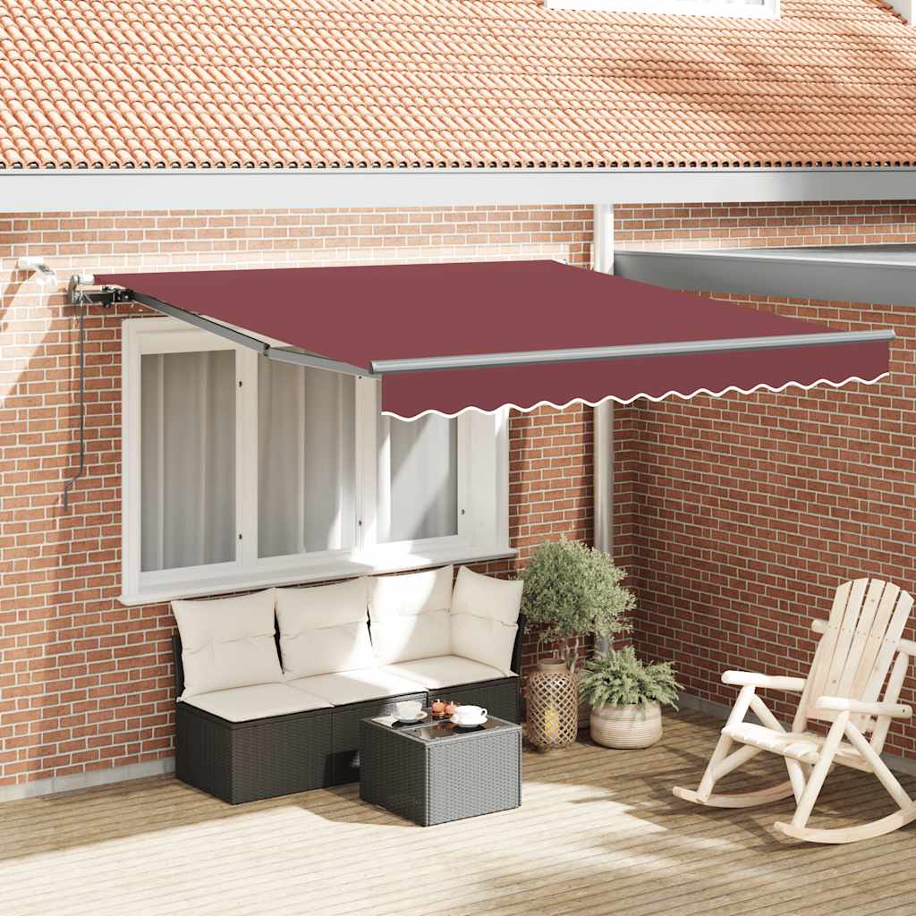 vidaXL Luifel automatisch met LED en windsensor 400x300cm blauw en wit