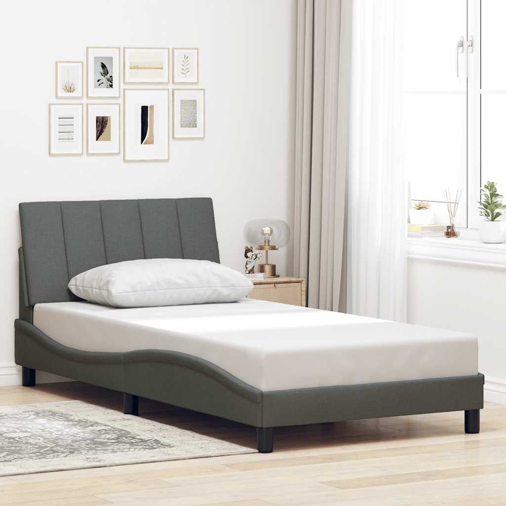 vidaXL Bed Frame without Mattress "Hanko" 80x200 cm Fabric Light Grey