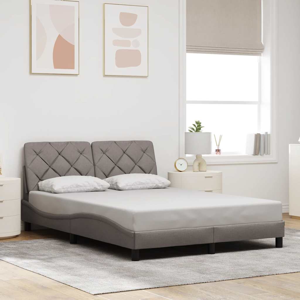 vidaXL Bedframe zonder matras 80x200 cm stof lichtgrijs
