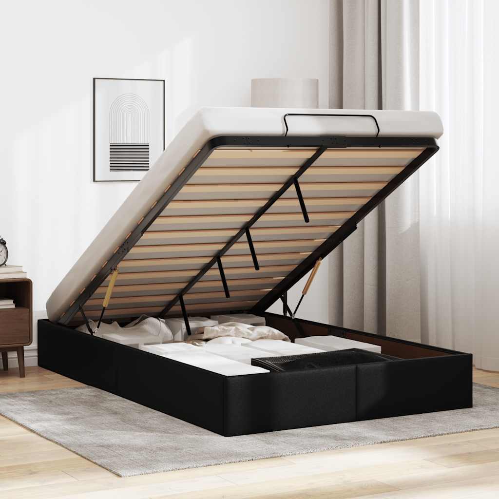 vidaXL Cadre de lit avec matelas d'art noir 80x200 cm