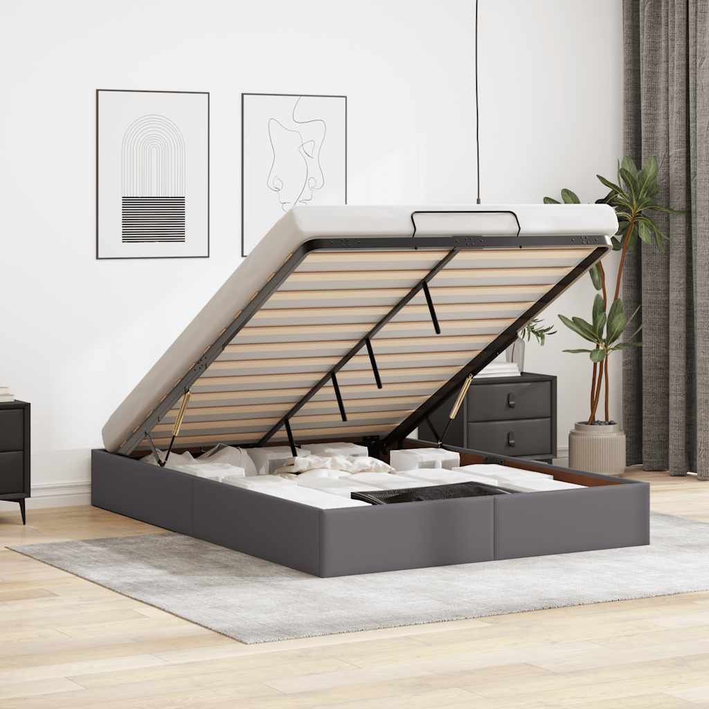 vidaXL Cadre de lit avec matelas d'art noir 80x200 cm