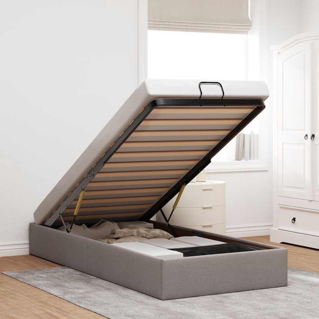 vidaXL Bed Frame No Mattress 80x200 cm Fabric Light Grey
