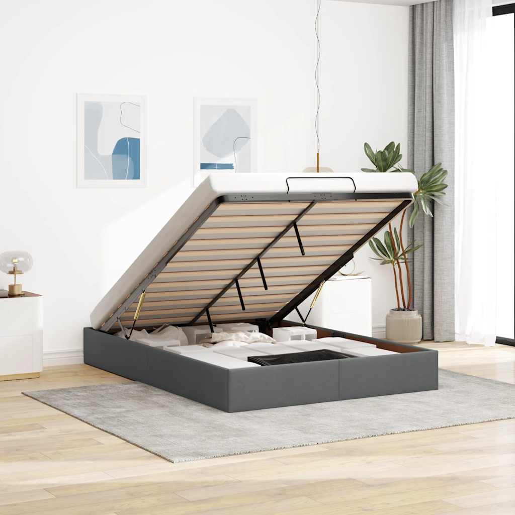 vidaXL Bed Frame No Mattress 80x200 cm Fabric Light Grey