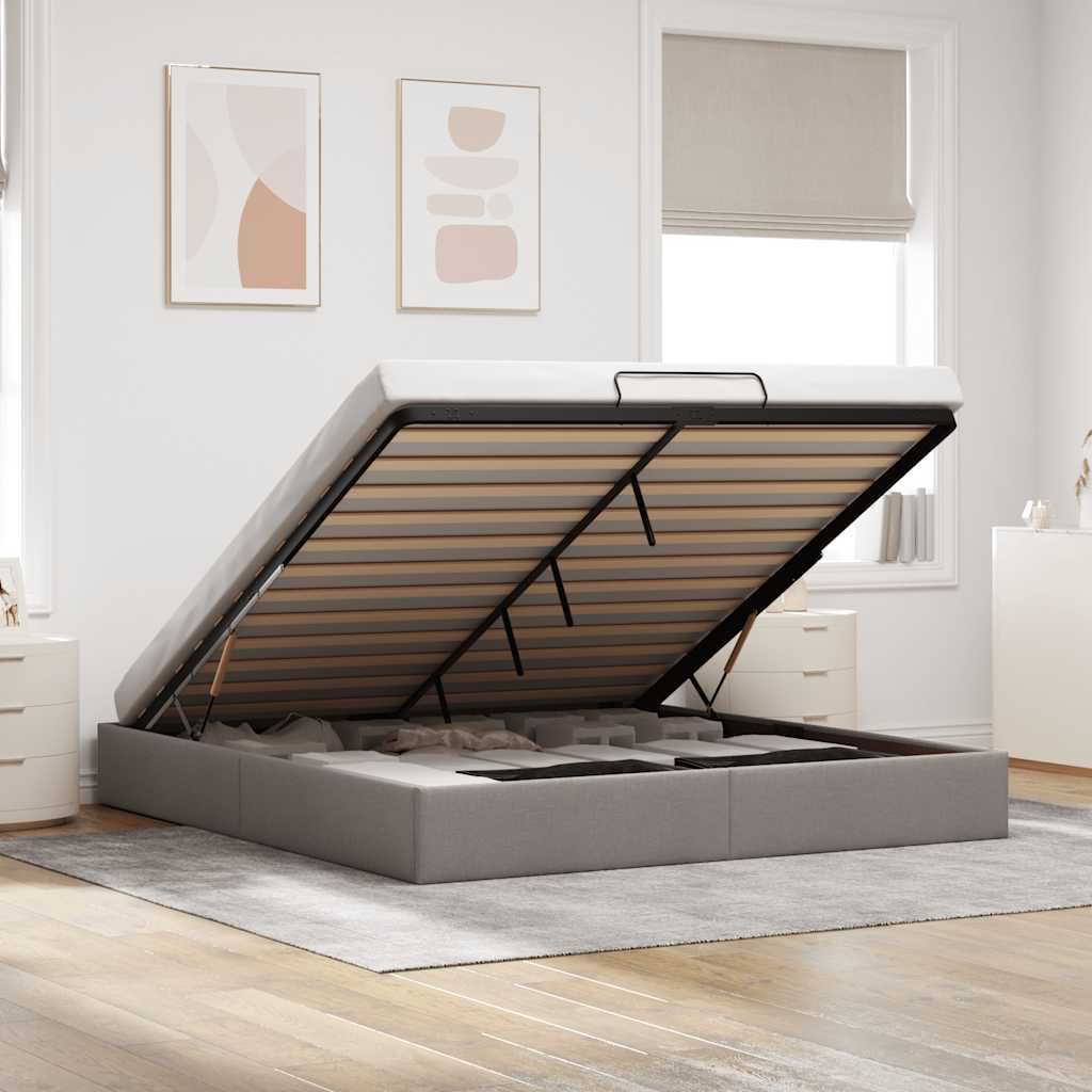 vidaXL Bed Frame No Mattress 80x200 cm Fabric Light Grey