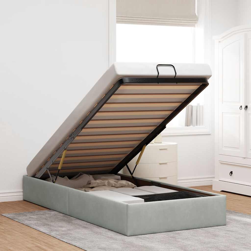 vidaXL Bed Frame without Mattress 80x200 cm Velvet Light Grey