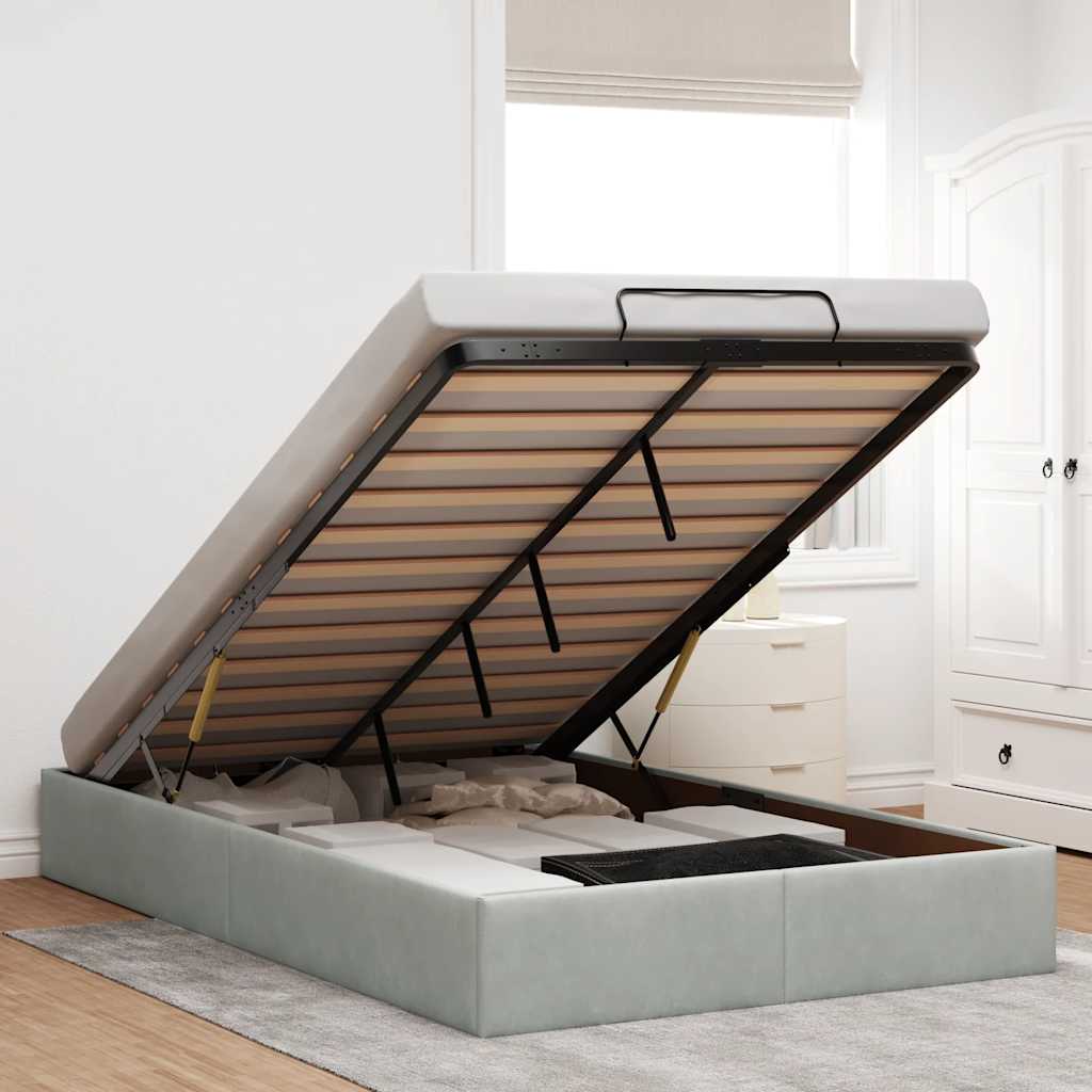 vidaXL Bed Frame without Mattress 80x200 cm Velvet Light Grey