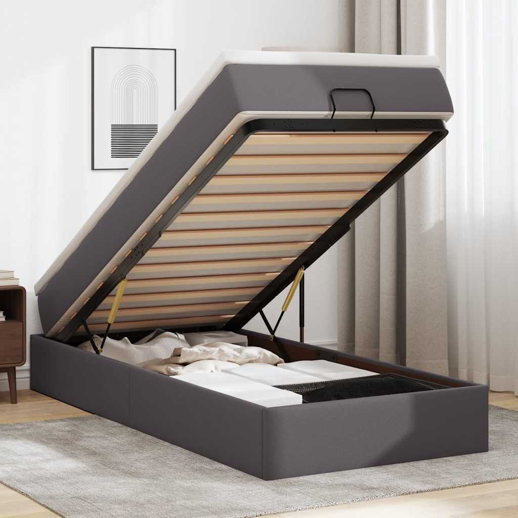 vidaXL Lit ottoman avec matelas 80x200cm noir artistique