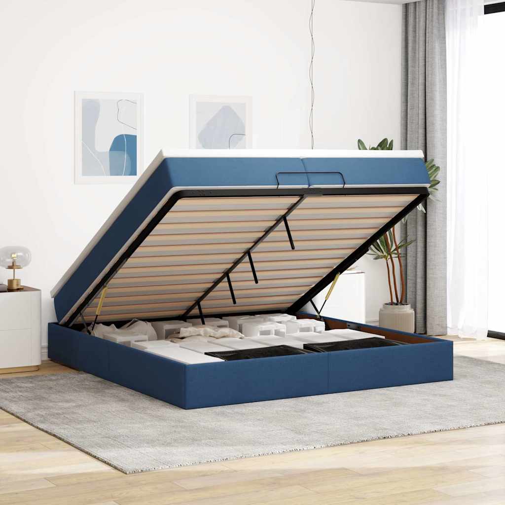 vidaXL Ottoman bed with mattress 80x200 cm fabric light grey
