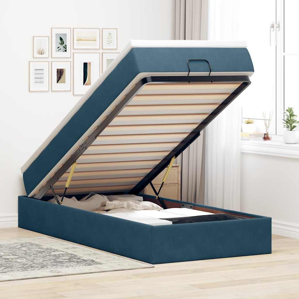 vidaXL Ottoman Bed with Mattress 80x200 cm Velvet Light Grey