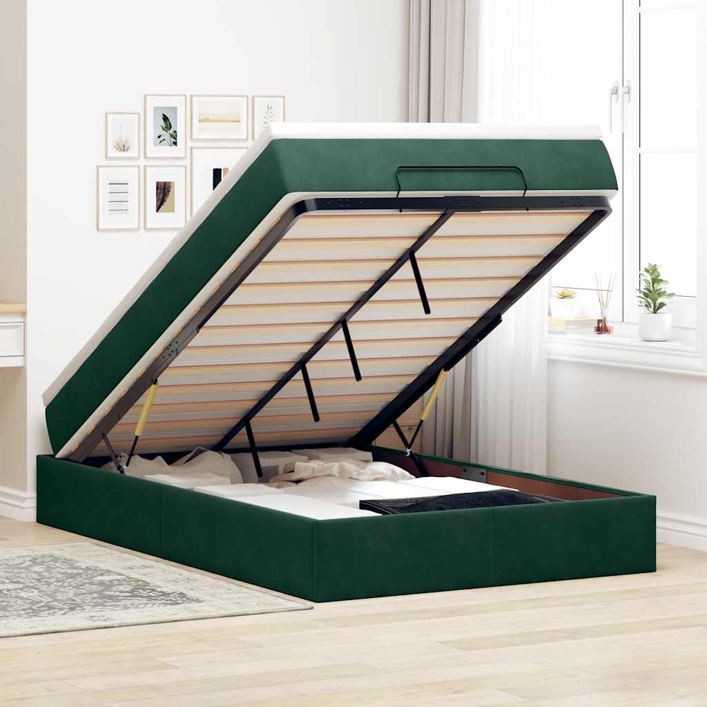 vidaXL Ottoman Bed with Mattress 80x200 cm Velvet Light Grey