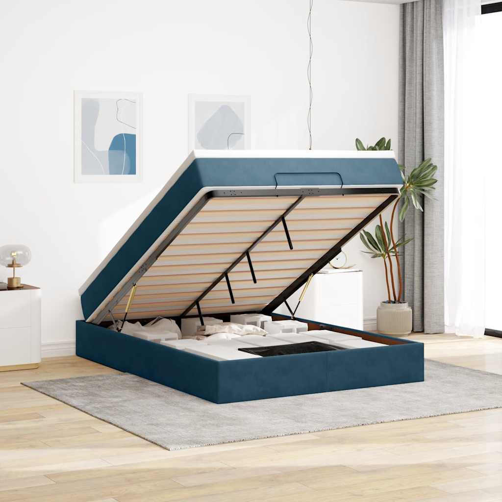vidaXL Ottoman Bed with Mattress 80x200 cm Velvet Light Grey