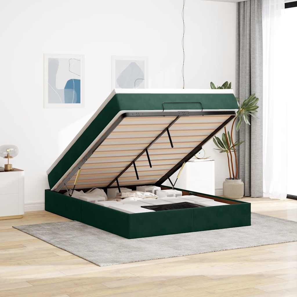 vidaXL Ottoman Bed with Mattress 80x200 cm Velvet Light Grey
