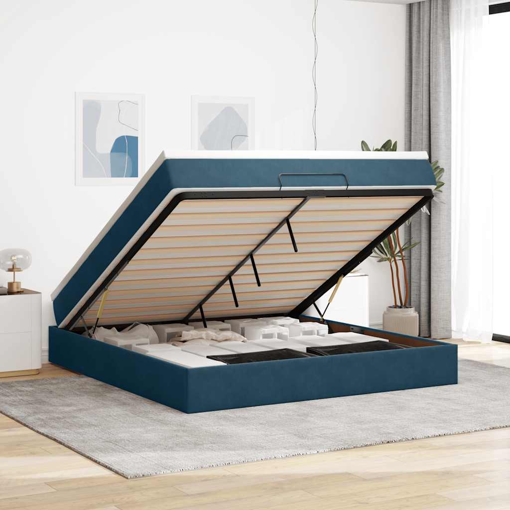 vidaXL Ottoman Bed with Mattress 80x200 cm Velvet Light Grey