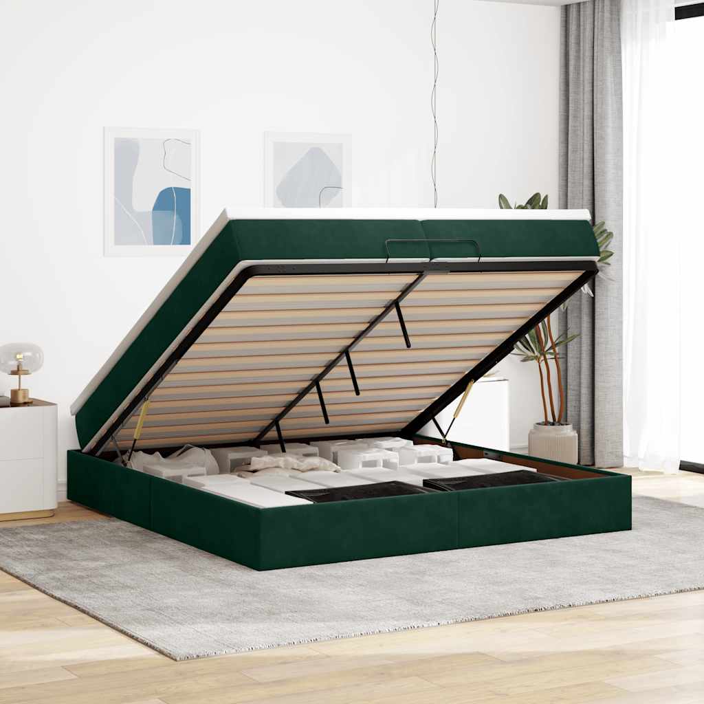 vidaXL Ottoman Bed with Mattress 80x200 cm Velvet Light Grey