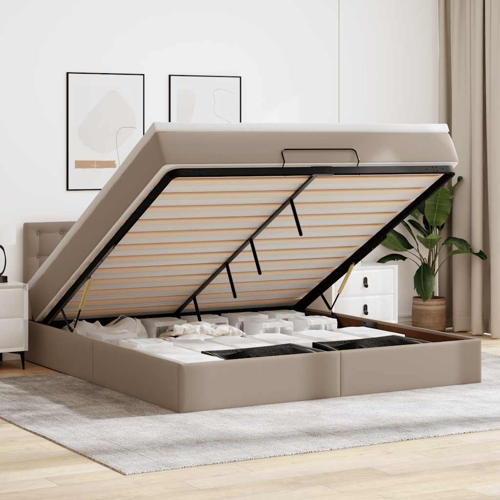 vidaXL Lit ottoman avec matelas 80x200cm noir artistique