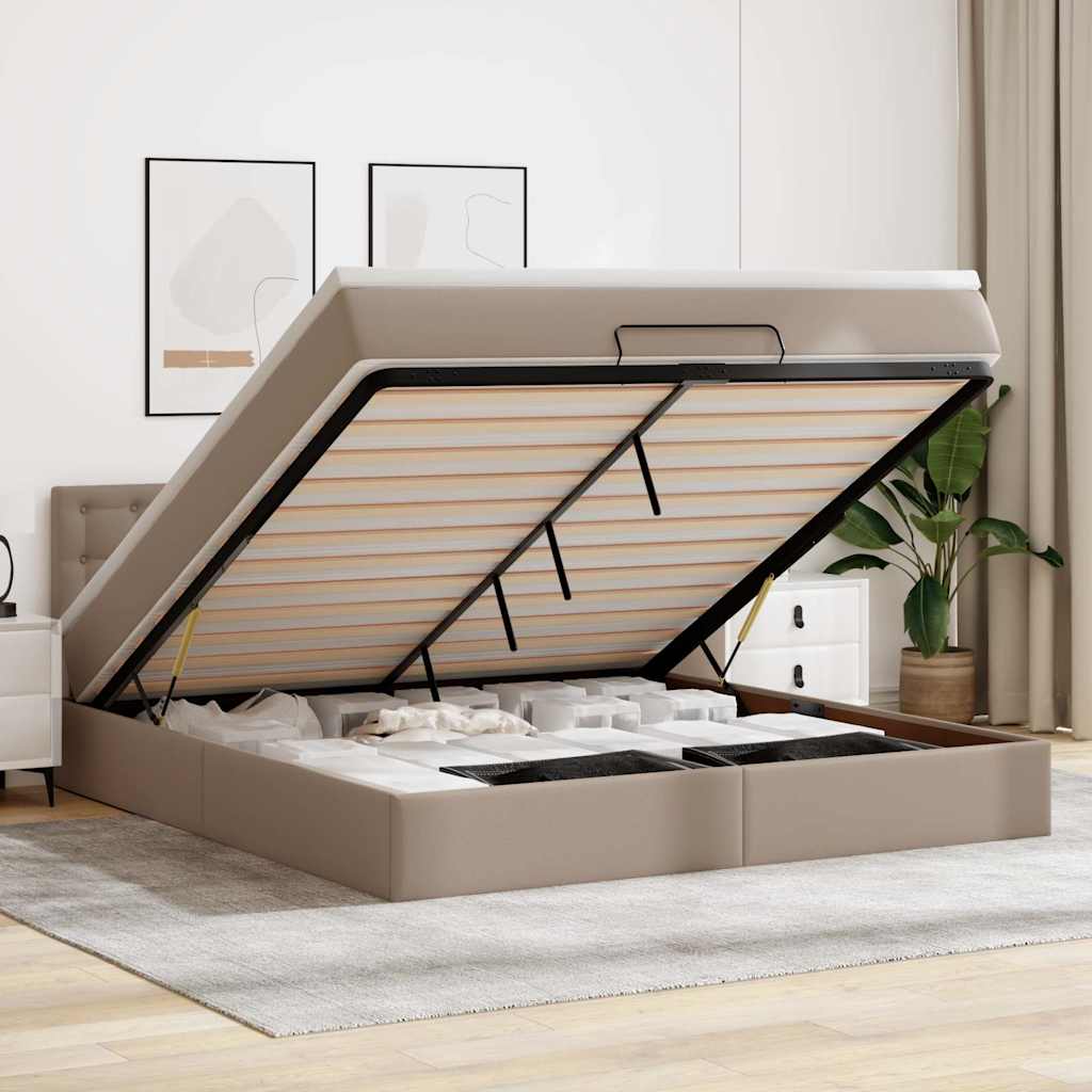 vidaXL Lit ottoman avec matelas et LED 80x200cm Kunstleer noir