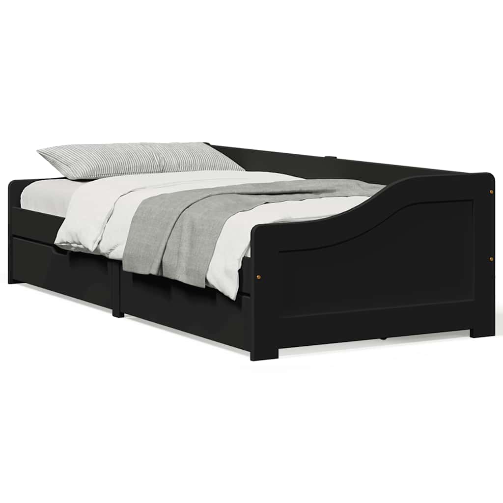 vidaXL Slaapbank met 2 lades IRUN 90x200 cm massief grenenhout wit