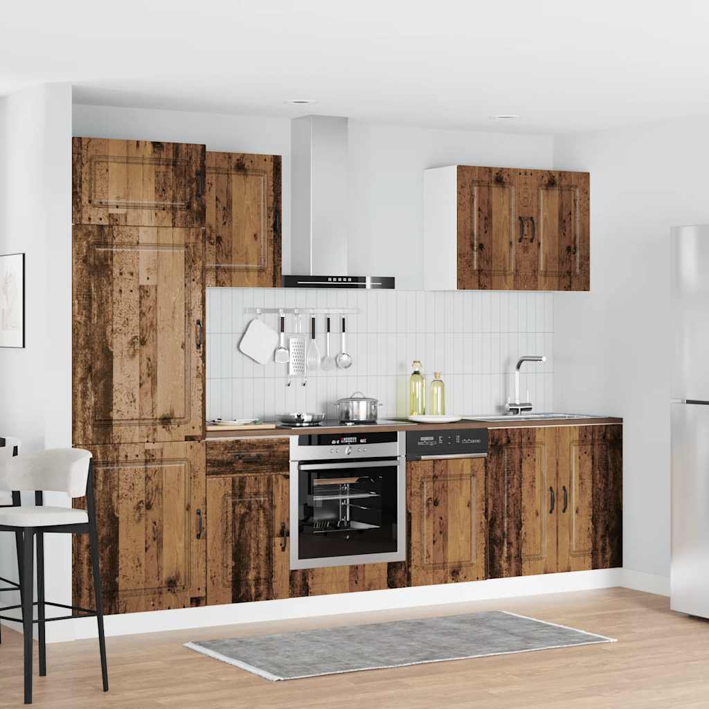 vidaXL 7-delige Keukenkastenset Kalmar bewerkt hout wit