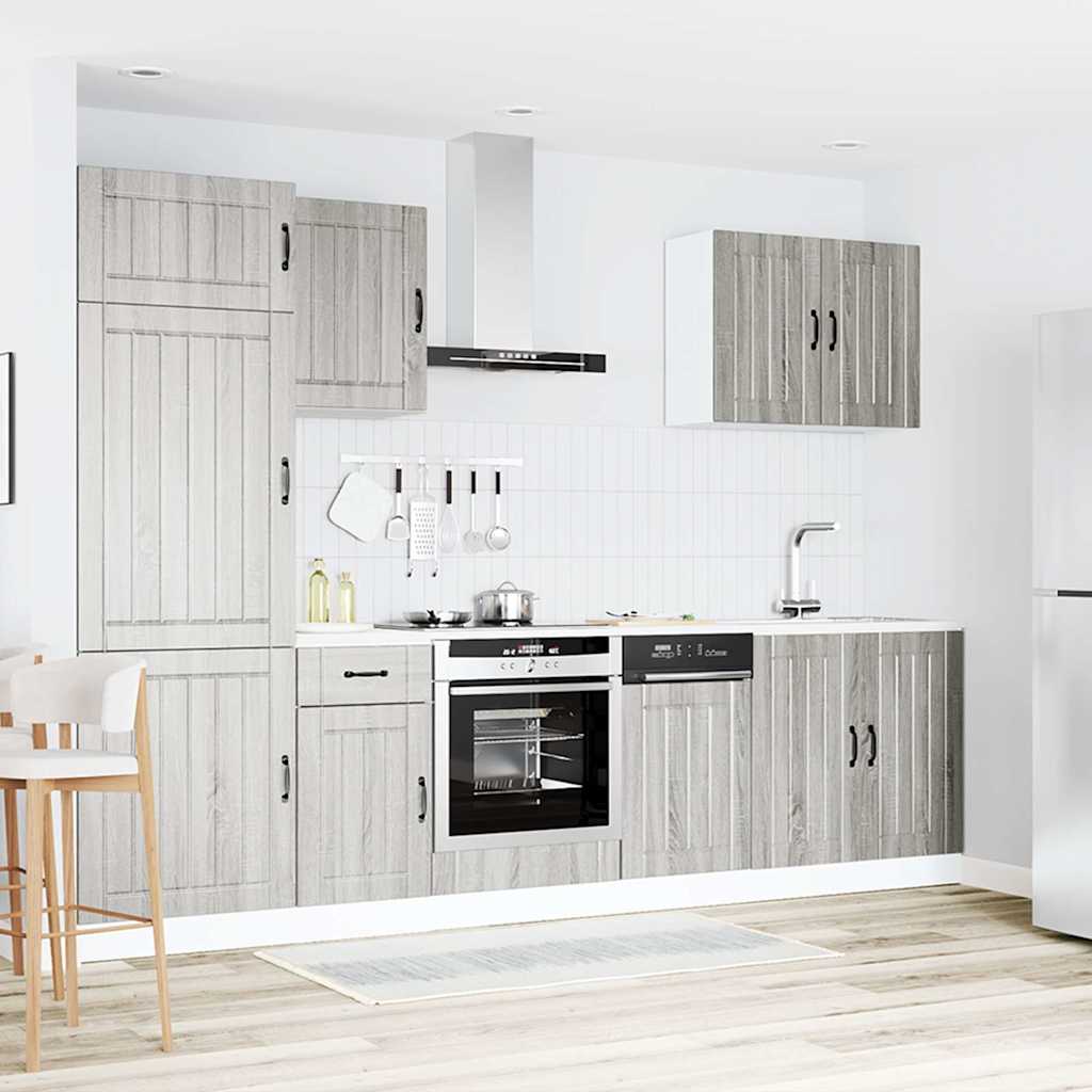 vidaXL 7-delige Keukenkastenset Lucca bewerkt hout wit