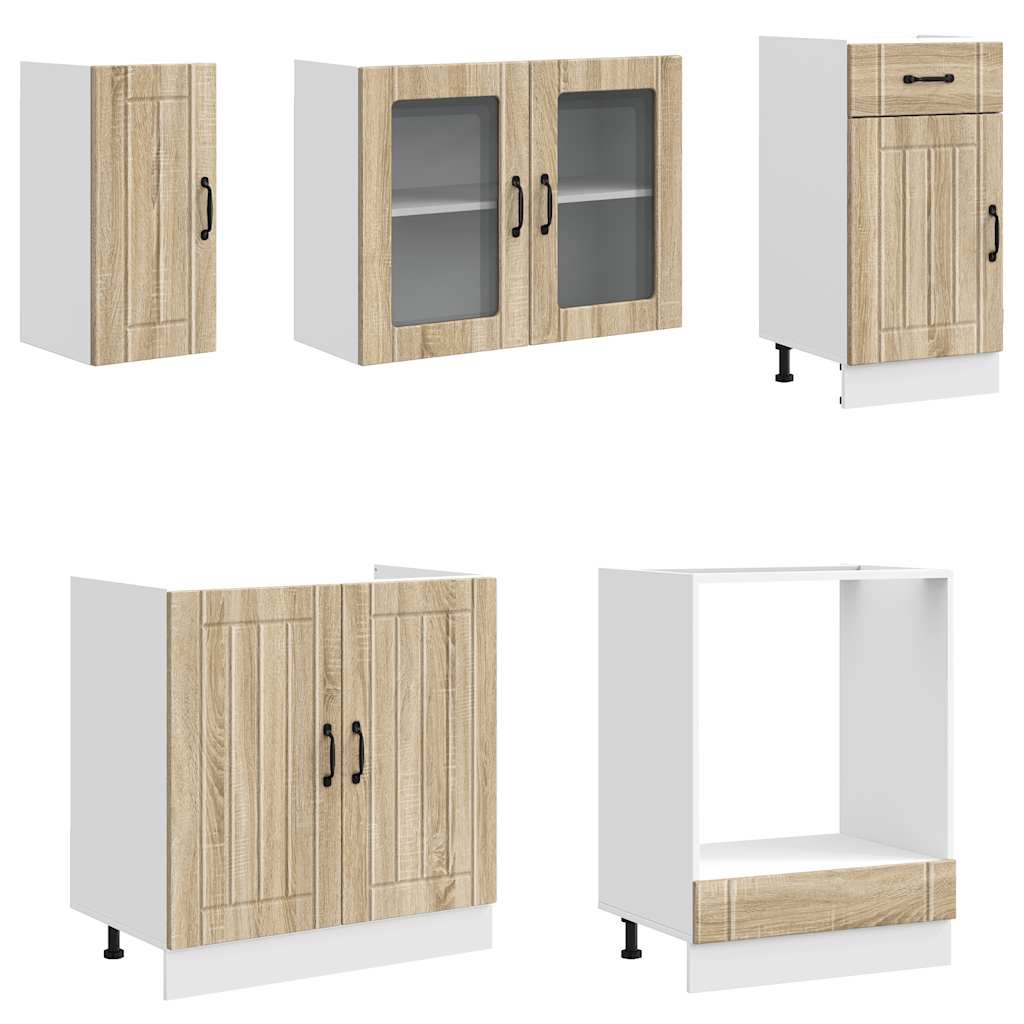 vidaXL 8-delige Keukenkastenset Lucca bewerkt hout wit