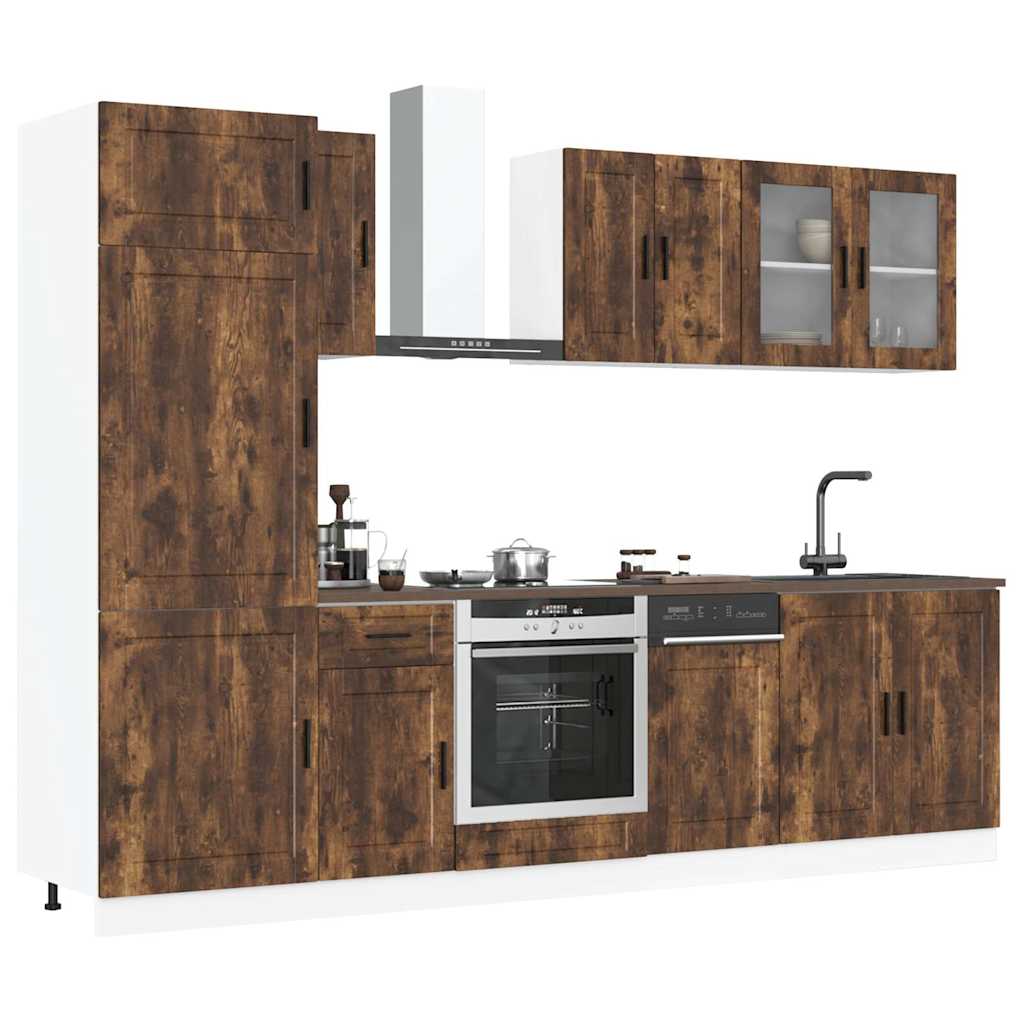 vidaXL 8-delige Keukenkastenset Porto bewerkt hout wit