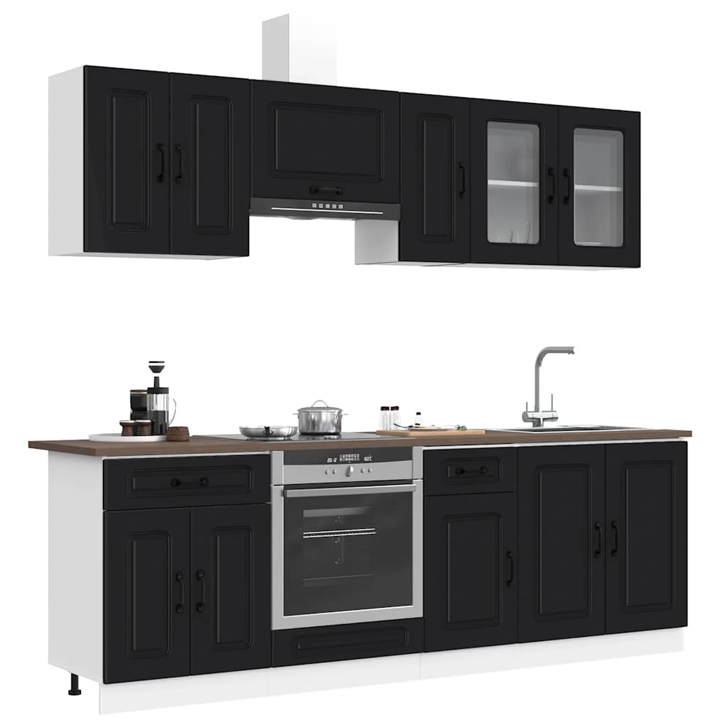 vidaXL 8-delige Keukenkastenset Kalmar bewerkt hout wit