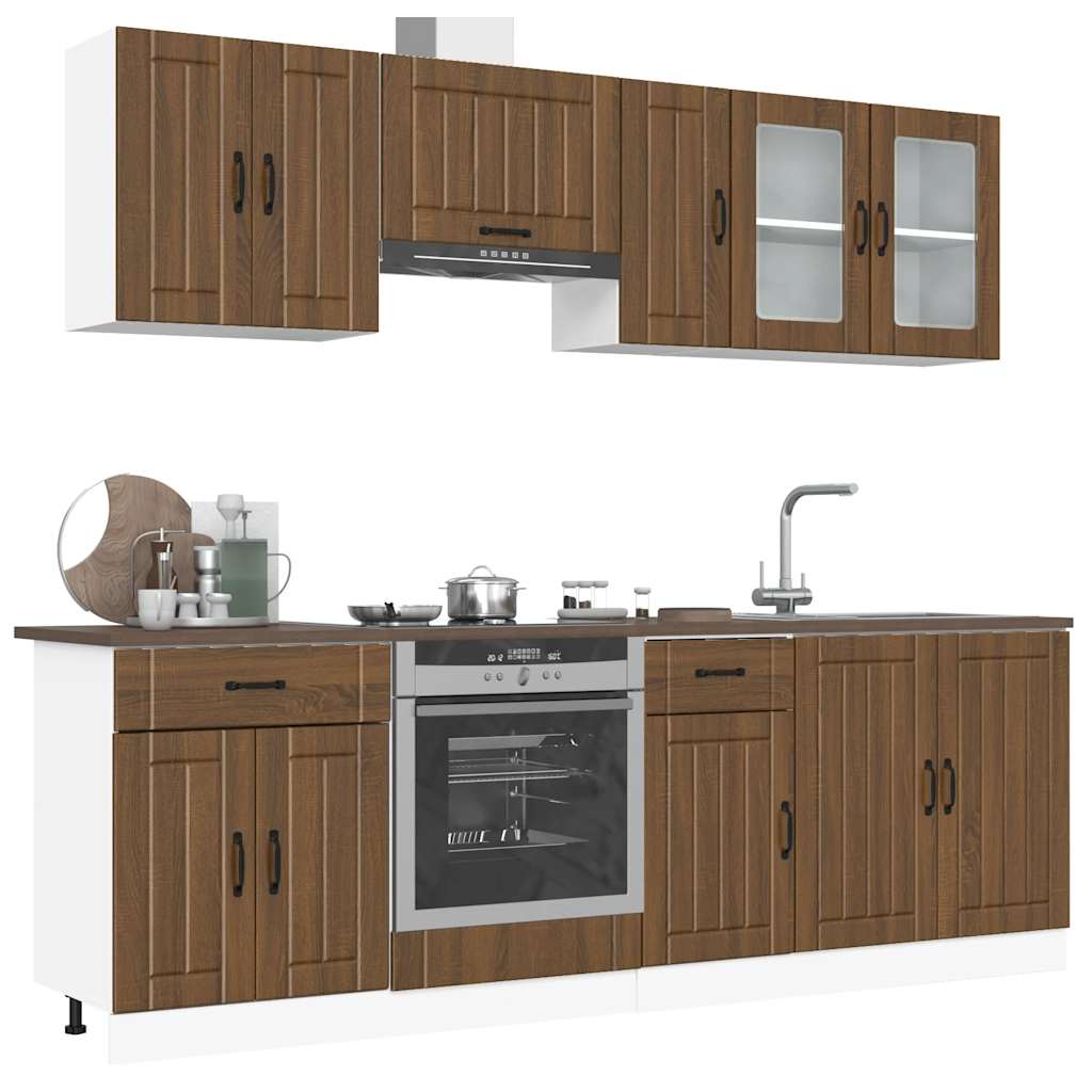 vidaXL 8-delige Keukenkastenset Kalmar bewerkt hout wit