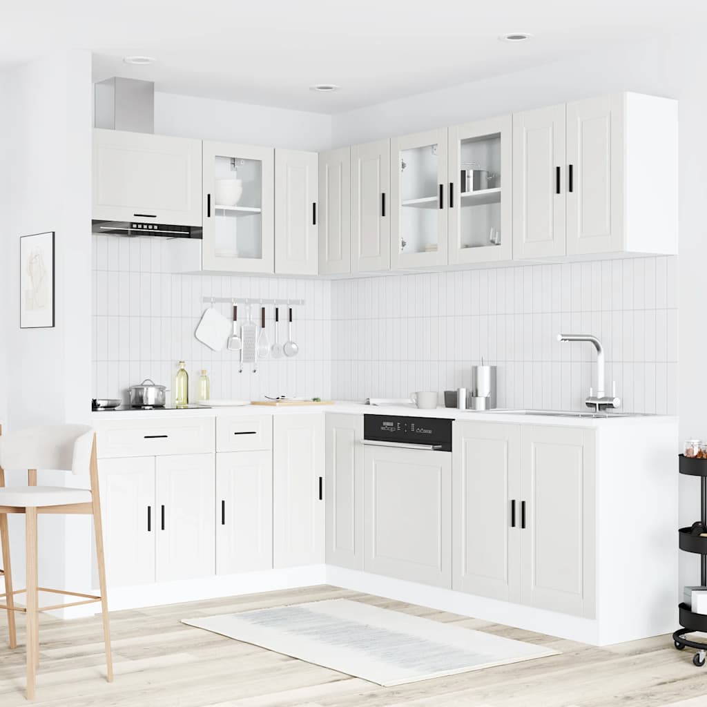 vidaXL 11-delige Keukenkastenset Porto bewerkt hout wit