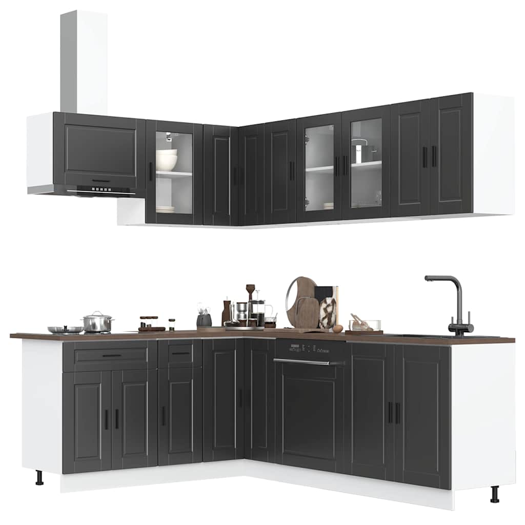vidaXL 11-delige Keukenkastenset Porto bewerkt hout wit