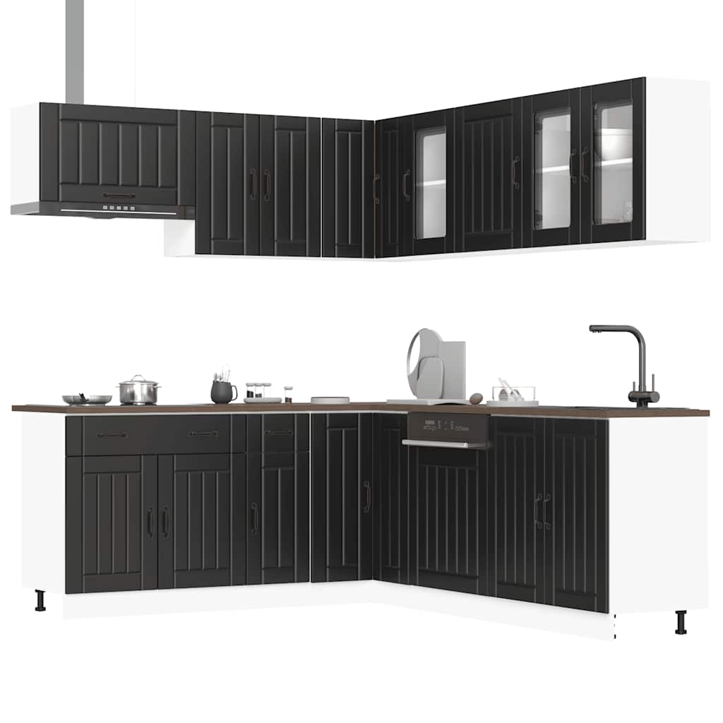 vidaXL 11-delige Keukenkastenset Lucca bewerkt hout wit