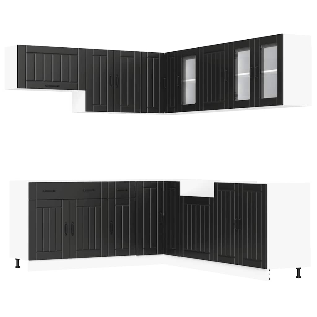 vidaXL 11-delige Keukenkastenset Lucca bewerkt hout wit