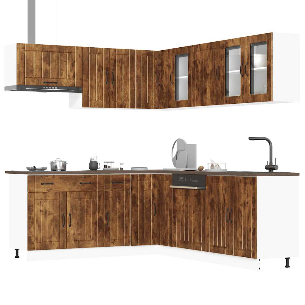 vidaXL 11-delige Keukenkastenset Lucca bewerkt hout wit