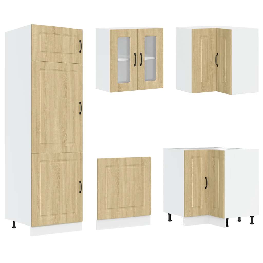 vidaXL 14-delige Keukenkastenset Kalmar bewerkt hout wit