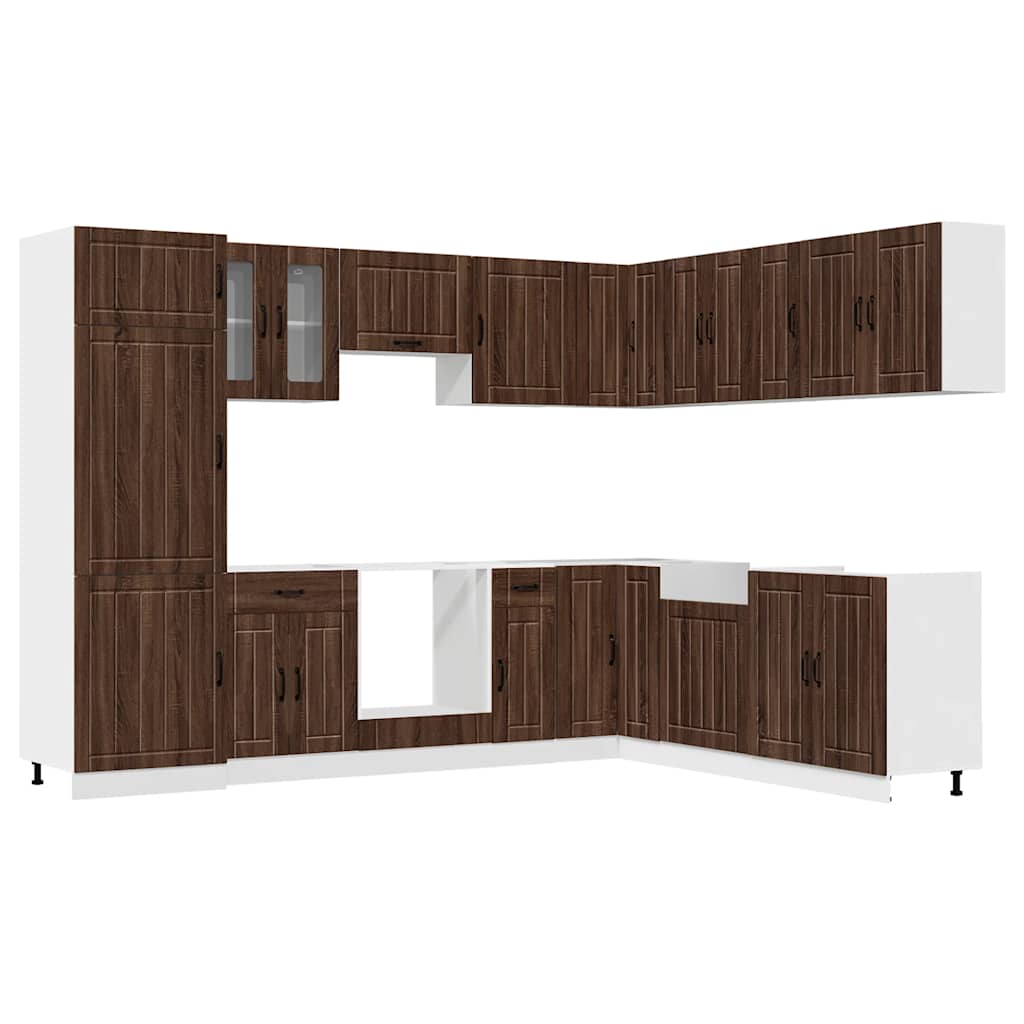 vidaXL 14-delige Keukenkastenset Lucca bewerkt hout wit