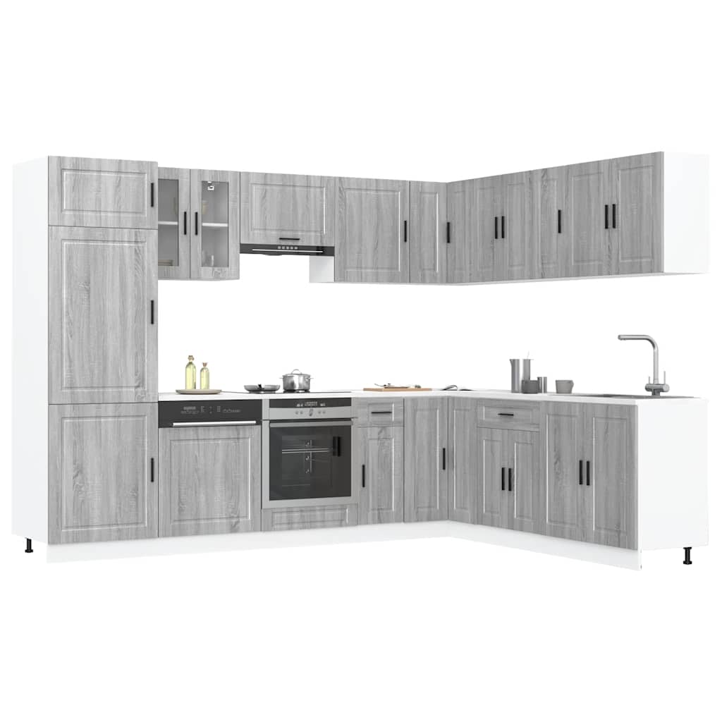 vidaXL 14-delige Keukenkastenset Porto bewerkt hout wit