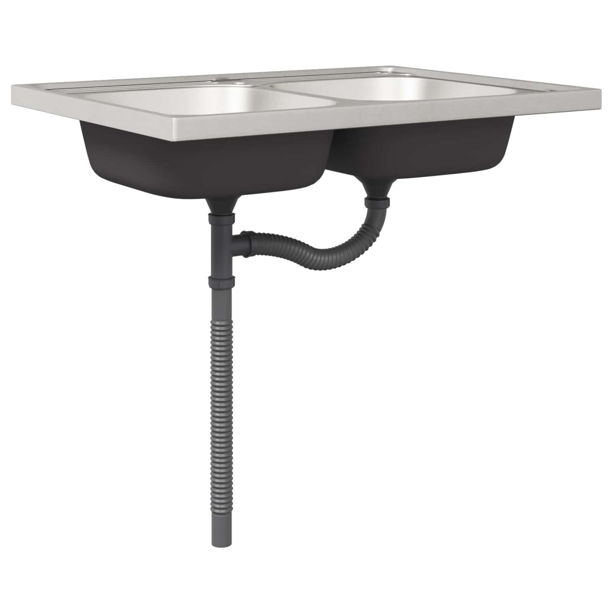 vidaXL Waskompkast met opslag met de deur Lucca 2 pcs Wit Bewerkt hout