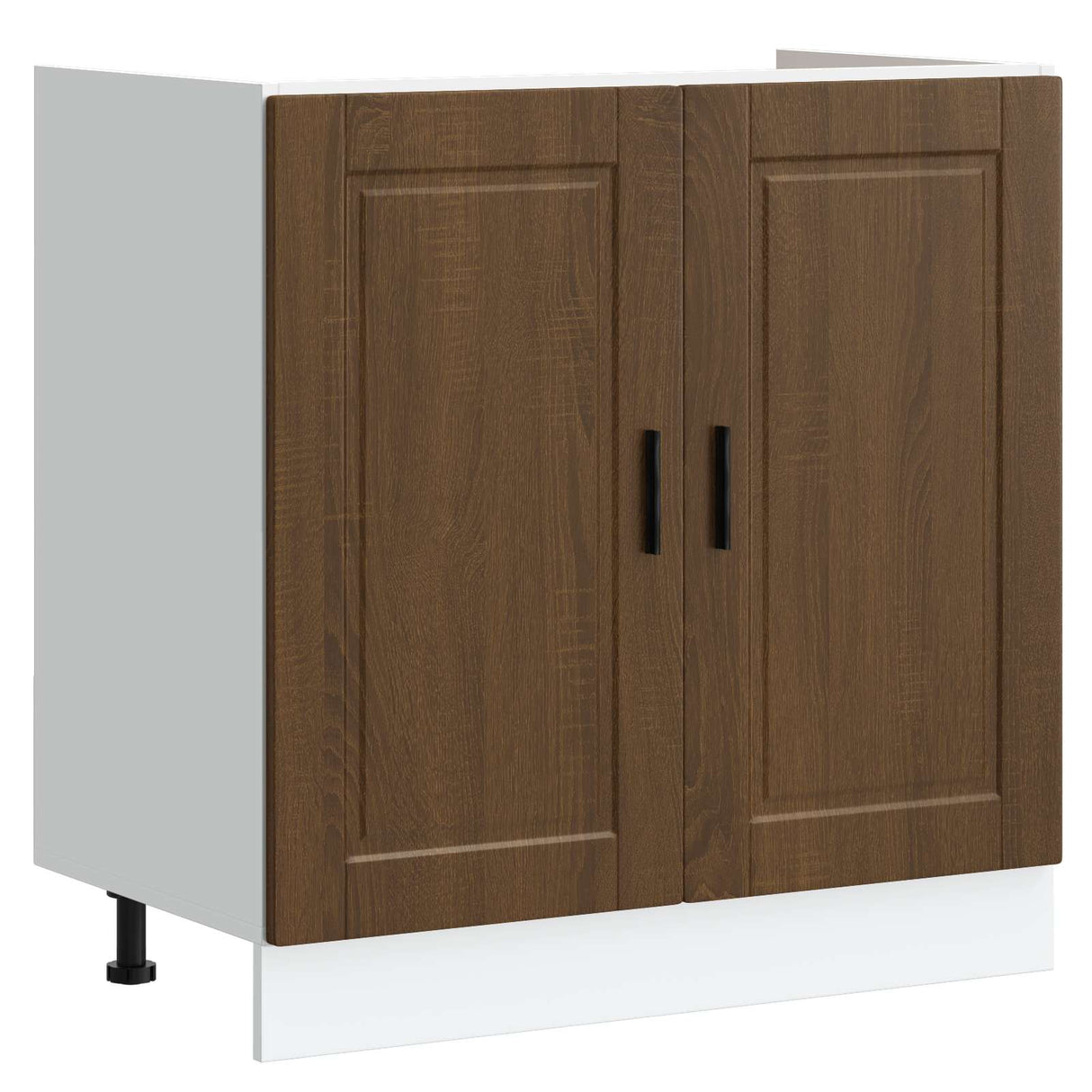 vidaXL Waskompkast met opslag met de deur Porto 2 pcs Wit Bewerkt hout