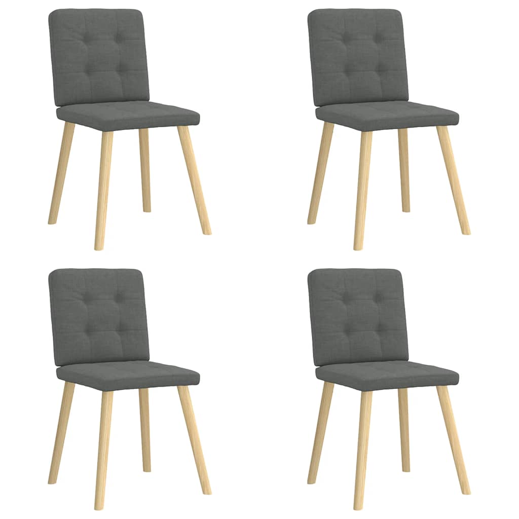 vidaXL Eetkamerstoelen 4 st stof lichtgrijs