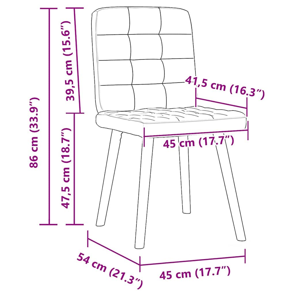 vidaXL Eetkamerstoelen 4 st stof lichtgrijs