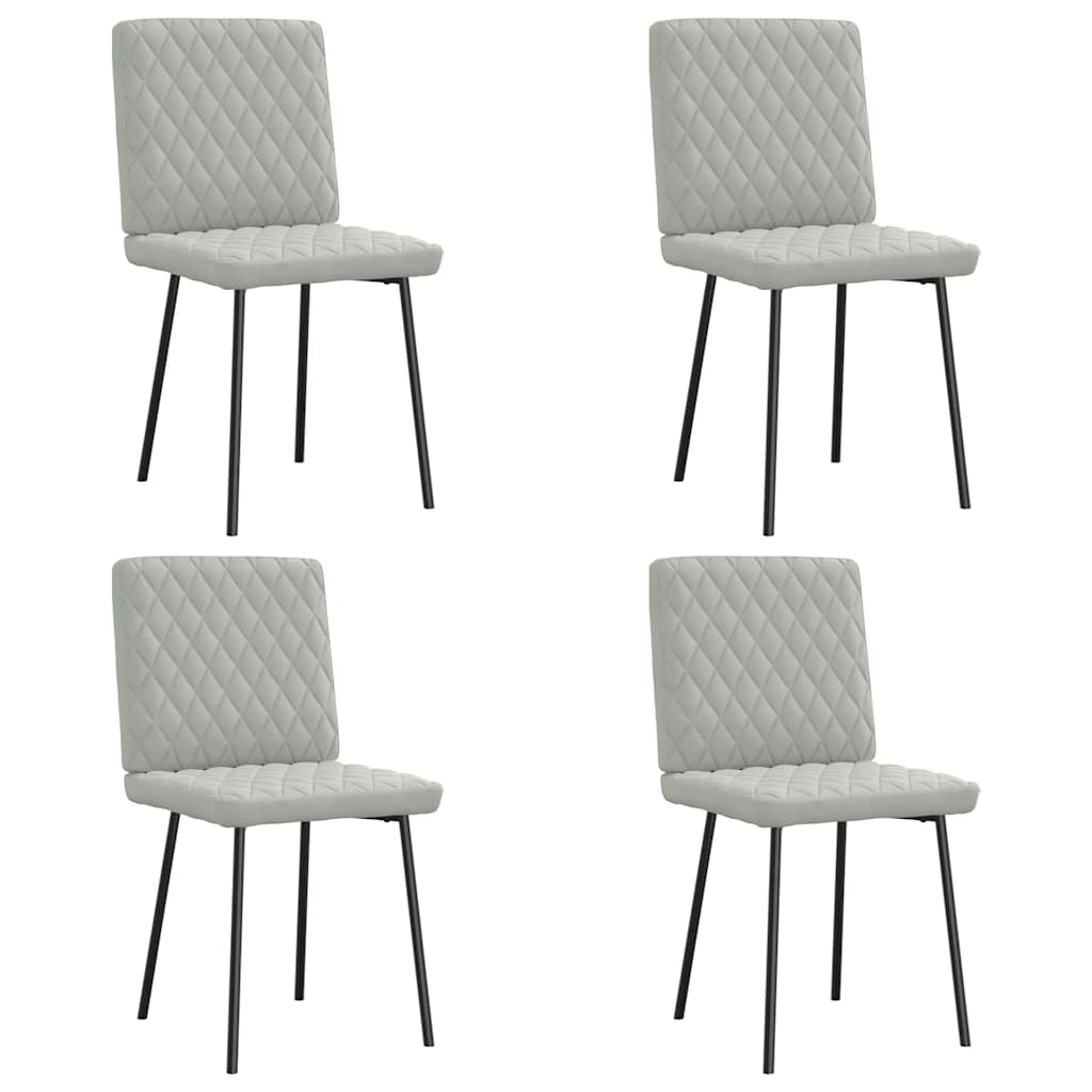 vidaXL Eetkamerstoelen 4 st fluweel lichtgrijs