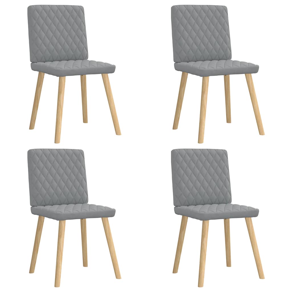 vidaXL Dining Chairs 4 pcs fabric light grey