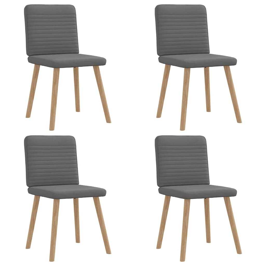 vidaXL Dining Chairs 4 pcs fabric light grey