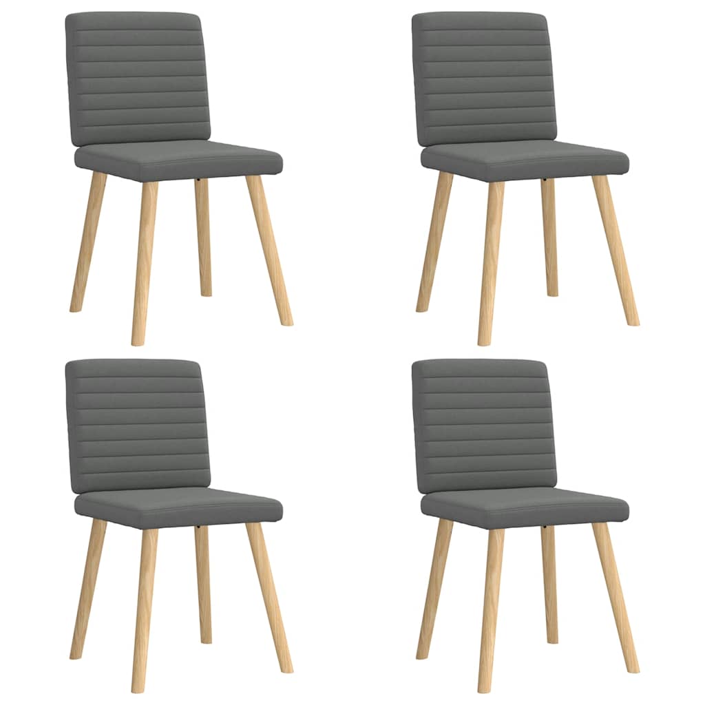 vidaXL Eetkamerstoelen 4 st stof lichtgrijs