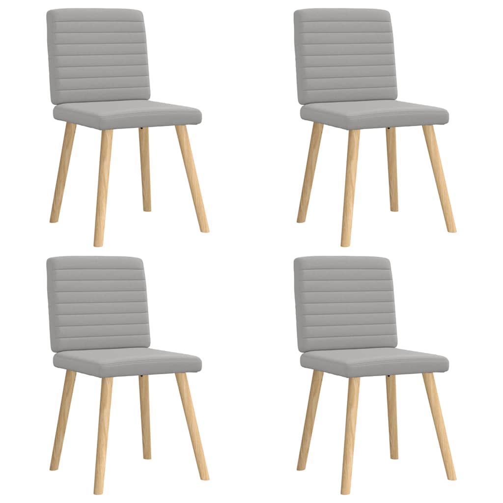 vidaXL Eetkamerstoelen 4 st stof lichtgrijs