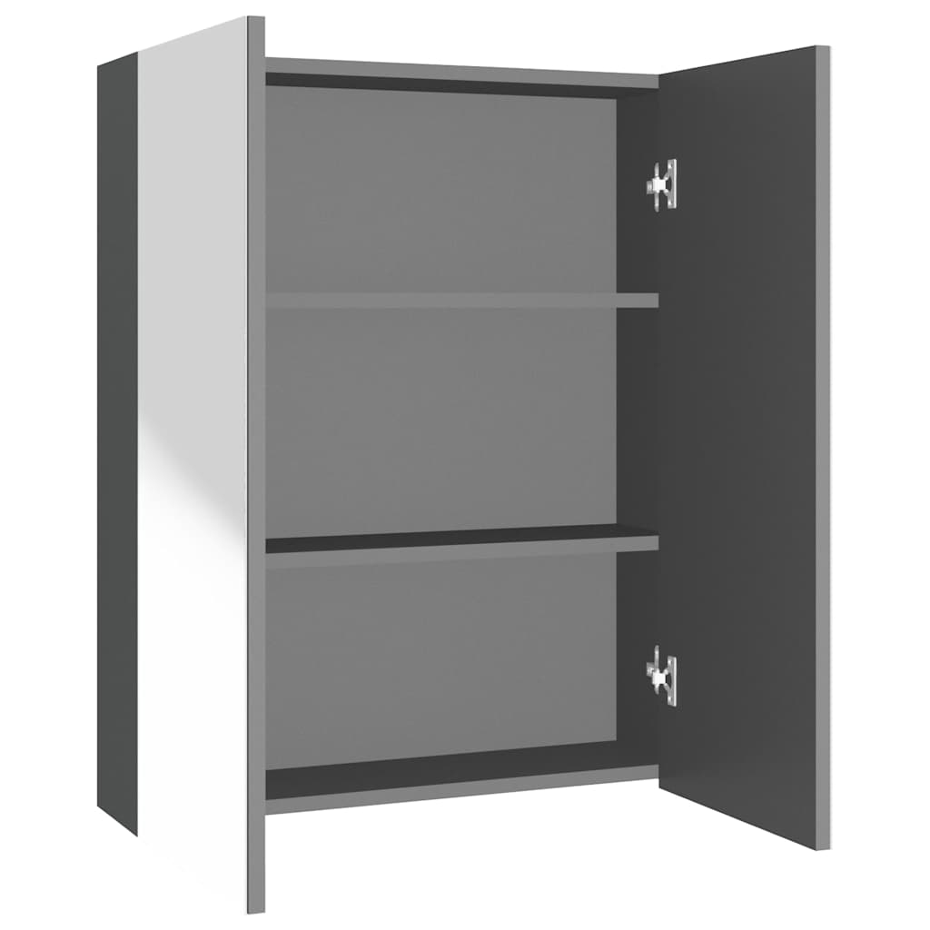 vidaXL Badkamerkast met spiegel 60x15x75 cm MDF glanzend zwart
