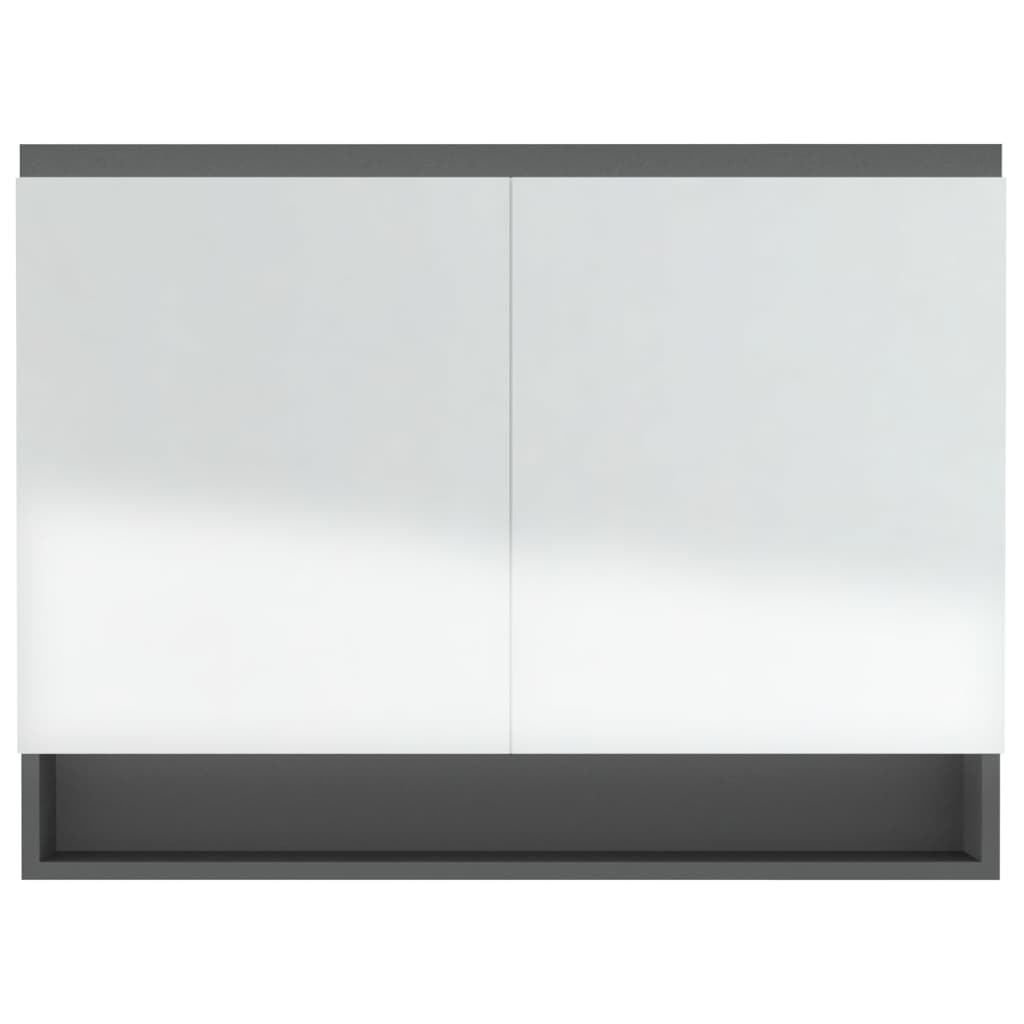 vidaXL Badkamerkast met spiegel 80x15x60 cm MDF glanzend zwart
